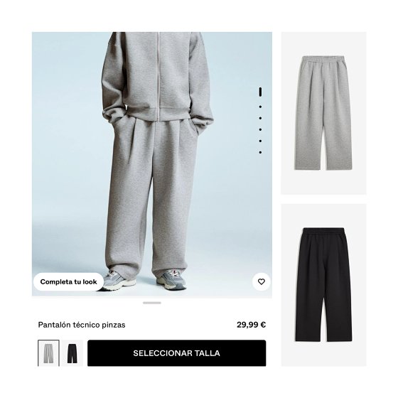 Original Authentic! Official Site Discount €29.99#【Same Group as ZARA】BERSHKA Basic Style 3D Tailoring Solid Color Loose Wide-Leg Sweatpants Unisex