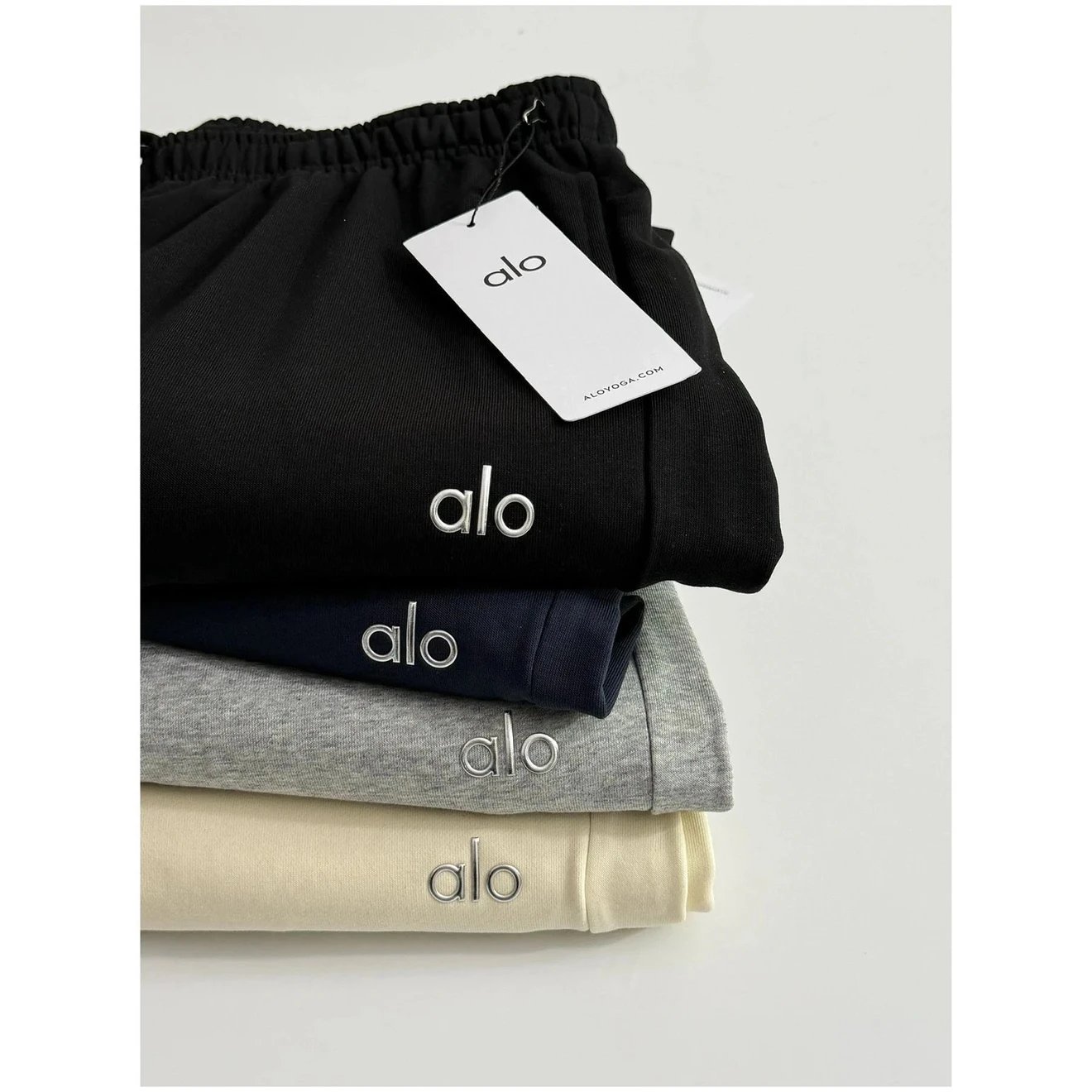 🆕Minimalist Aesthetic# [Versatile Essential Pants] Spring/Summer Lightweight a1o 3D Silver Logo Embroidered Basic Straight-leg French Terry Sweatpants Unisex