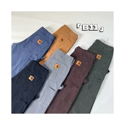 thumbnail for B11 "Washed and Distressed" VTG" Version [Six Colors Drunk Strong Series] Original Quality Car Kaha B11 Washed and Distressed Leather Label Logging Pants Cargo Pants Men's and Women's Models