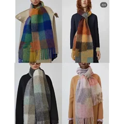 thumbnail for Autumn and winter must-haves#[Welfare Item] Soft and thick! AC Valley oversized mohair four-color rainbow color-block shawl scarf for men and women