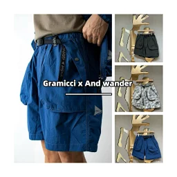 thumbnail for Clearance with Broken Codes! Design Xiaoshuai [Collaboration Good Pants] Original Quality Grmicci x And Wnder Collaboration Reflective Logo Large Pocket Nylon Shorts Unisex 5067
