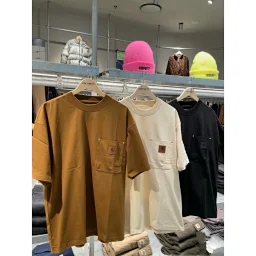 thumbnail for It is recommended to get the [25ss new] original quality 25ss car rivet pocket classic leather label logo short T-shirt unisex