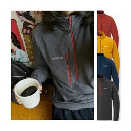 thumbnail for 轻暖自发热#【保暖性能】原厂品质 M0nt 拉链口袋 刺绣字母Logo 半拉链套头 保暖抓绒衣 男女同款