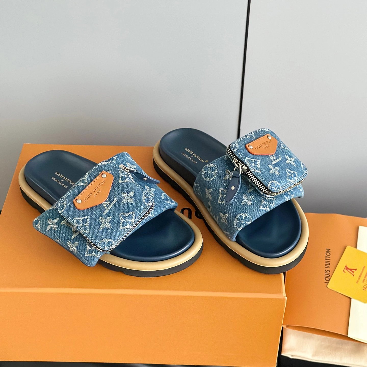 Takashi Murakami x LV Pool Pillow Comfort Shoes — denim presbyroses colorway — USFans Spreadsheet photo