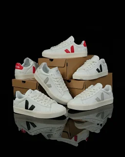 thumbnail for [TZ Version] Vej*a Campo Chrome Series White Sneakers