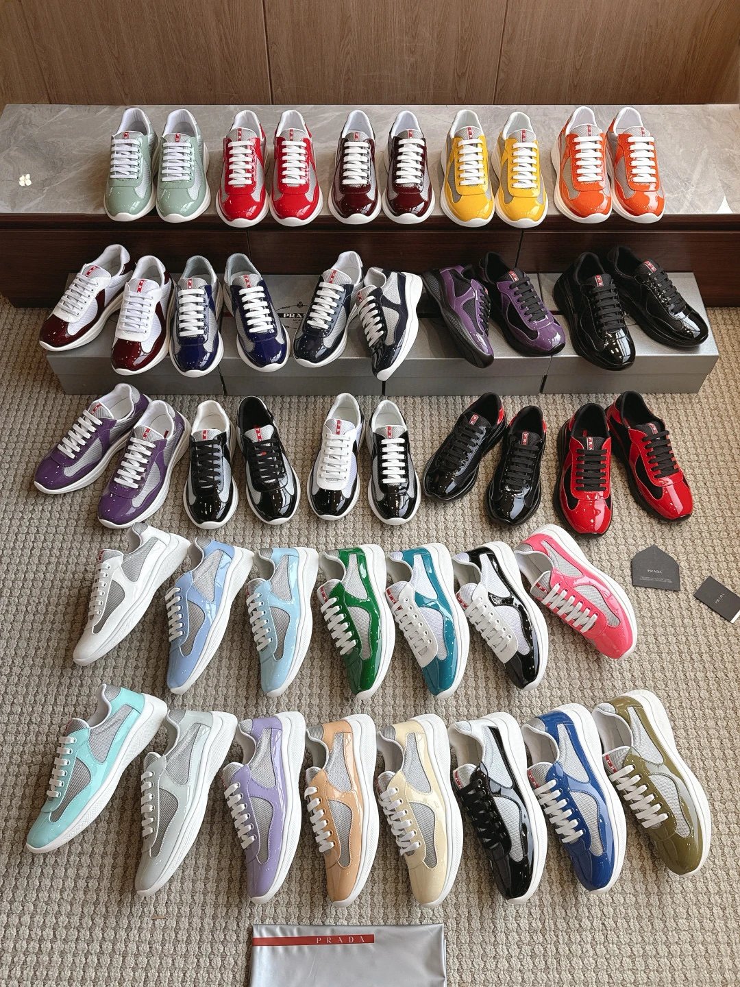 GZ广州批次link1 Americas Cup系列 漆皮 网面 休闲 运动鞋 3548