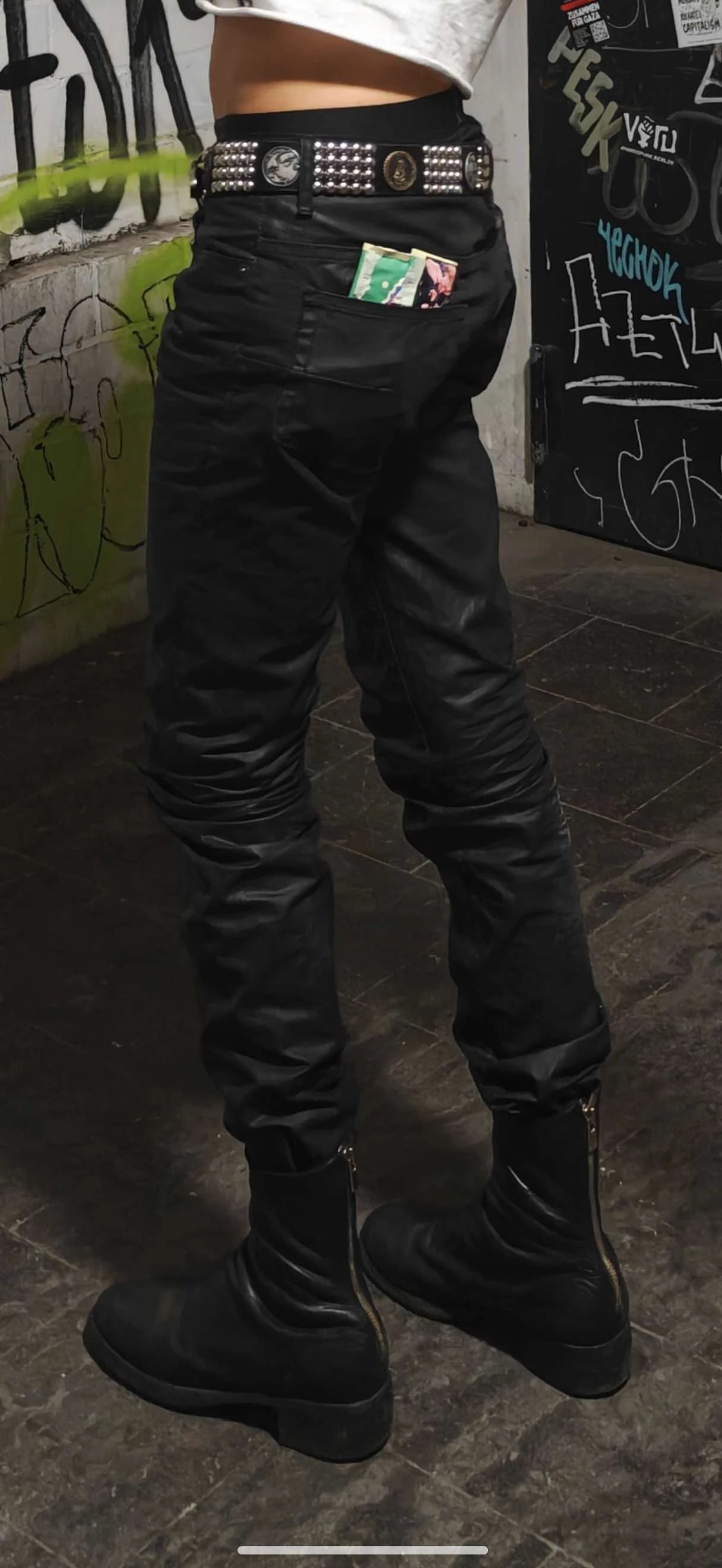 (In stock) Dh hoome hedi slimane 03Aw Brush Wax Coating Ghost Claw Black Bull Nettspend Same Style