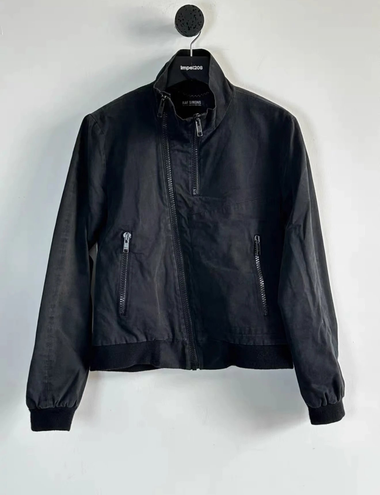 (Imperfect B-Grade Item - No Returns or Exchanges) Raf Simons AW04 'Waves' Black Cotton Blouson Jacket