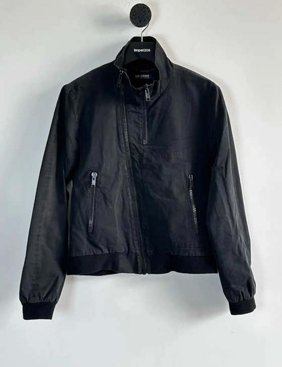 (Imperfect B-Grade Item - No Returns or Exchanges) Raf Simons AW04 'Waves' Black Cotton Blouson Jacket