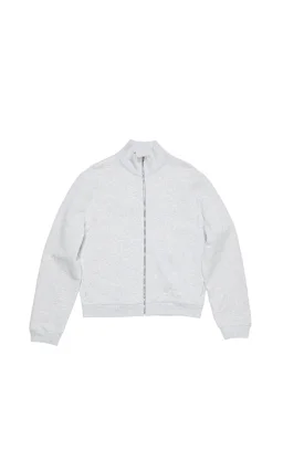 thumbnail for (In stock) AC Flower Gray Logo Embroidery Zipper Sweatshirt Jacket Huafu Yarn Weaving Drift Bailingda 3D Three-dimensional Embroidery Short Dropped Shoulder Version