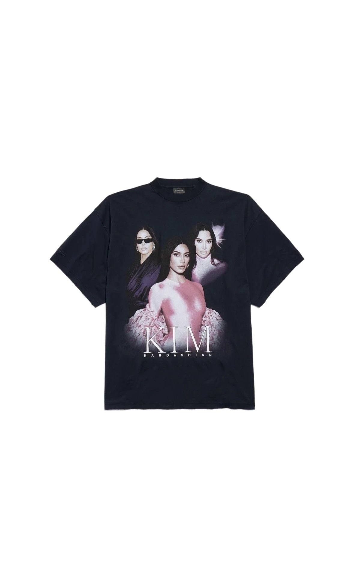 KIM KARDASHIAN Boxy Graphic T-Shirt, Washed Cotton, Distressed Vintage Fit 1