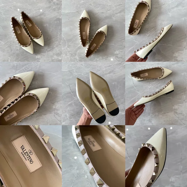 Valentino Garavani Casual Shoes Pointed-Toe Studded Ballet Flats product detail image 12