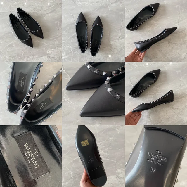 Valentino Garavani Casual Shoes Pointed-Toe Studded Ballet Flats product detail image 13