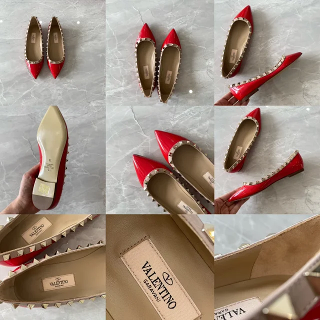 Valentino Garavani Casual Shoes Pointed-Toe Studded Ballet Flats product detail image 15