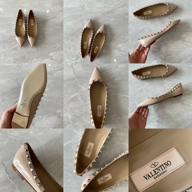 Valentino Garavani Casual Shoes Pointed-Toe Studded Ballet Flats product detail image 14