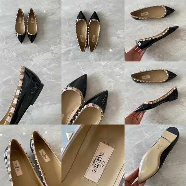 Valentino Garavani Casual Shoes Pointed-Toe Studded Ballet Flats product detail image 17
