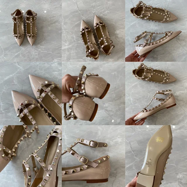 Valentino Garavani Casual Shoes Pointed-Toe Studded Ballet Flats product detail image 54