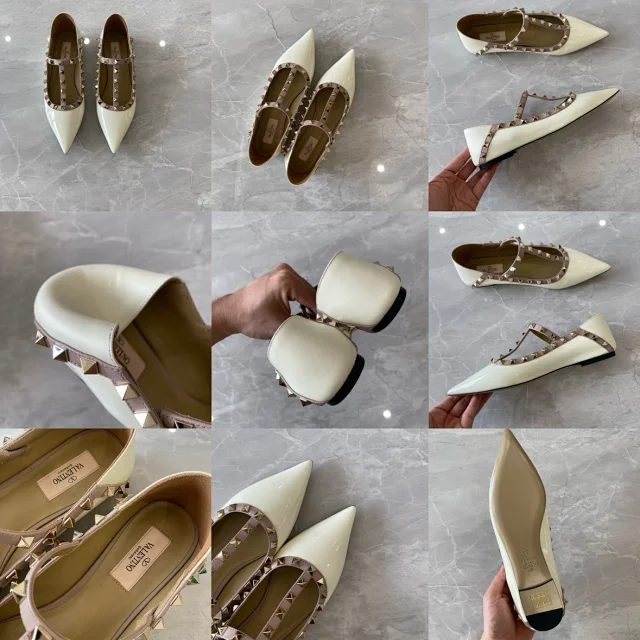 Valentino Garavani Casual Shoes Pointed-Toe Studded Ballet Flats product detail image 44