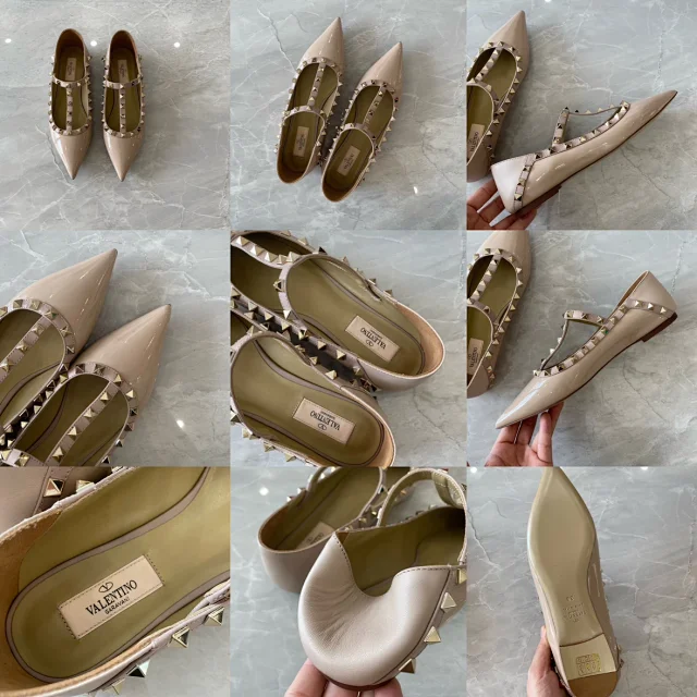 Valentino Garavani Casual Shoes Pointed-Toe Studded Ballet Flats product detail image 41