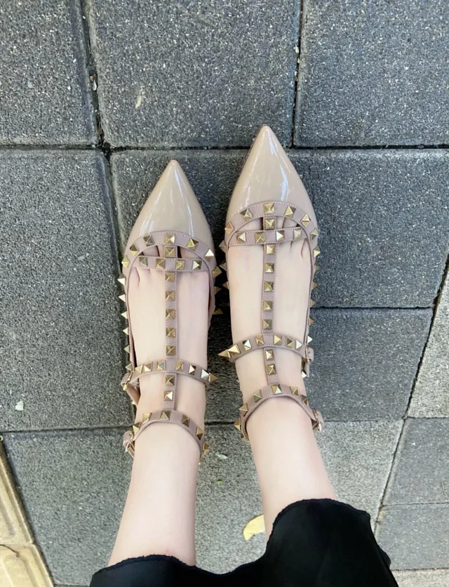 Valentino Garavani Casual Shoes Pointed-Toe Studded Ballet Flats product detail image 52