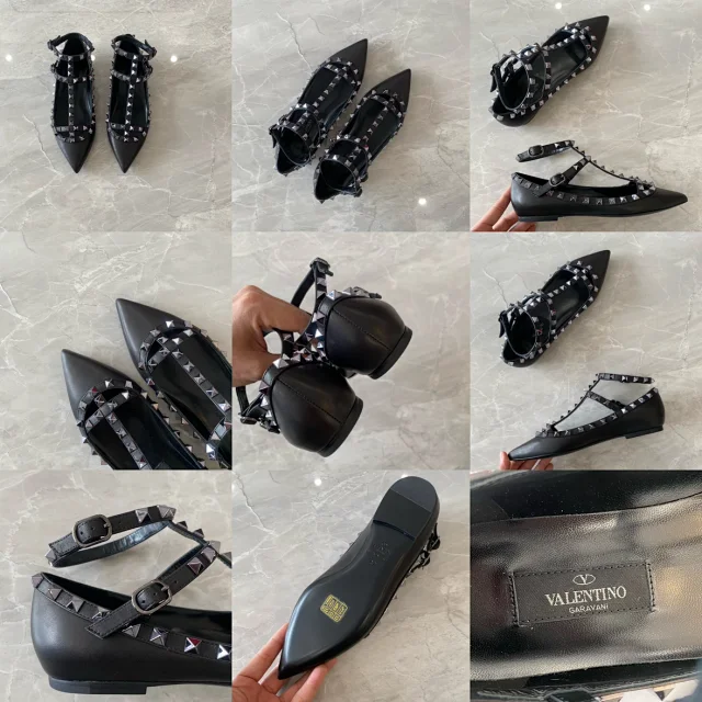 Valentino Garavani Casual Shoes Pointed-Toe Studded Ballet Flats product detail image 55