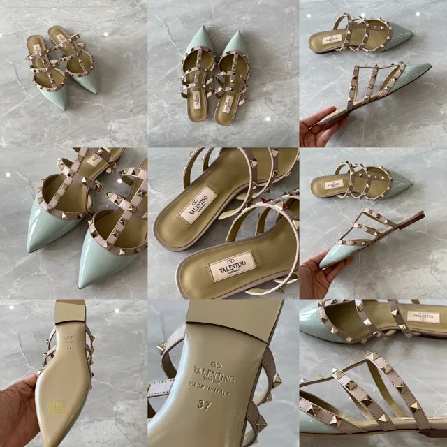 Valentino Garavani Casual Shoes Pointed-Toe Studded Ballet Flats product detail image 24