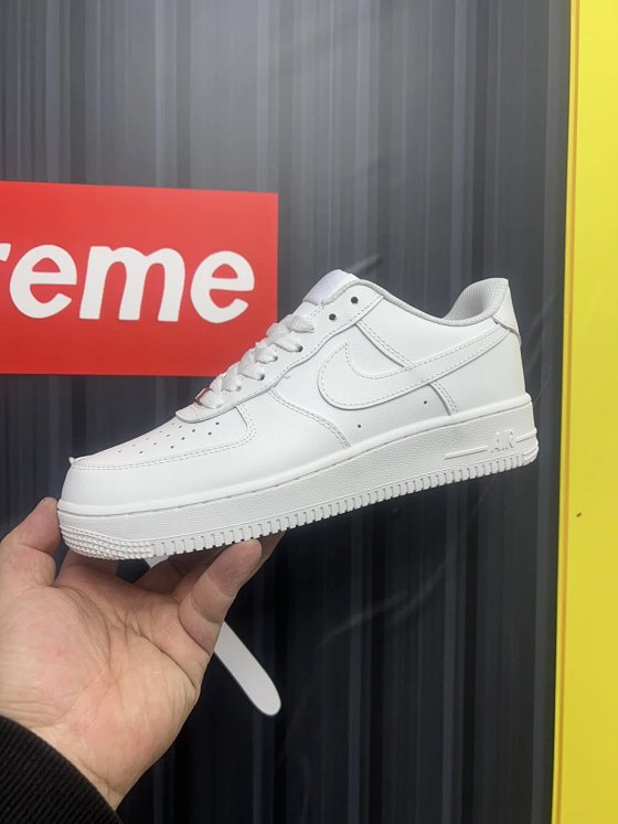 Stable Supply, Stock Assured: Nike Air Force 1 '07 Classic All-White Leather Sneakers, Casual Sporty Versatile Low-Top Shoes, Pure White AF1