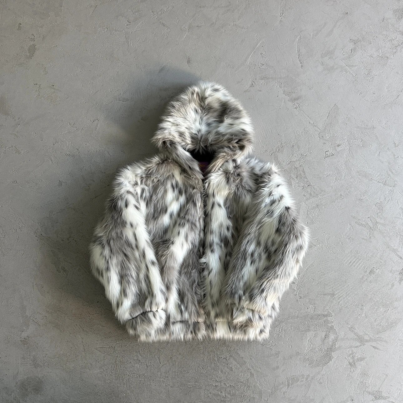Jacquard Long Fur Jacket