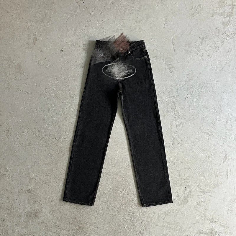 109¥CR island baggy jeans-black