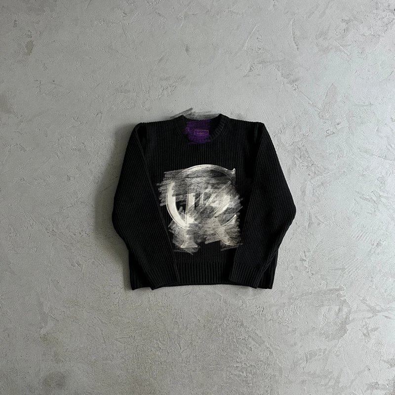 109¥st knit sweater -black