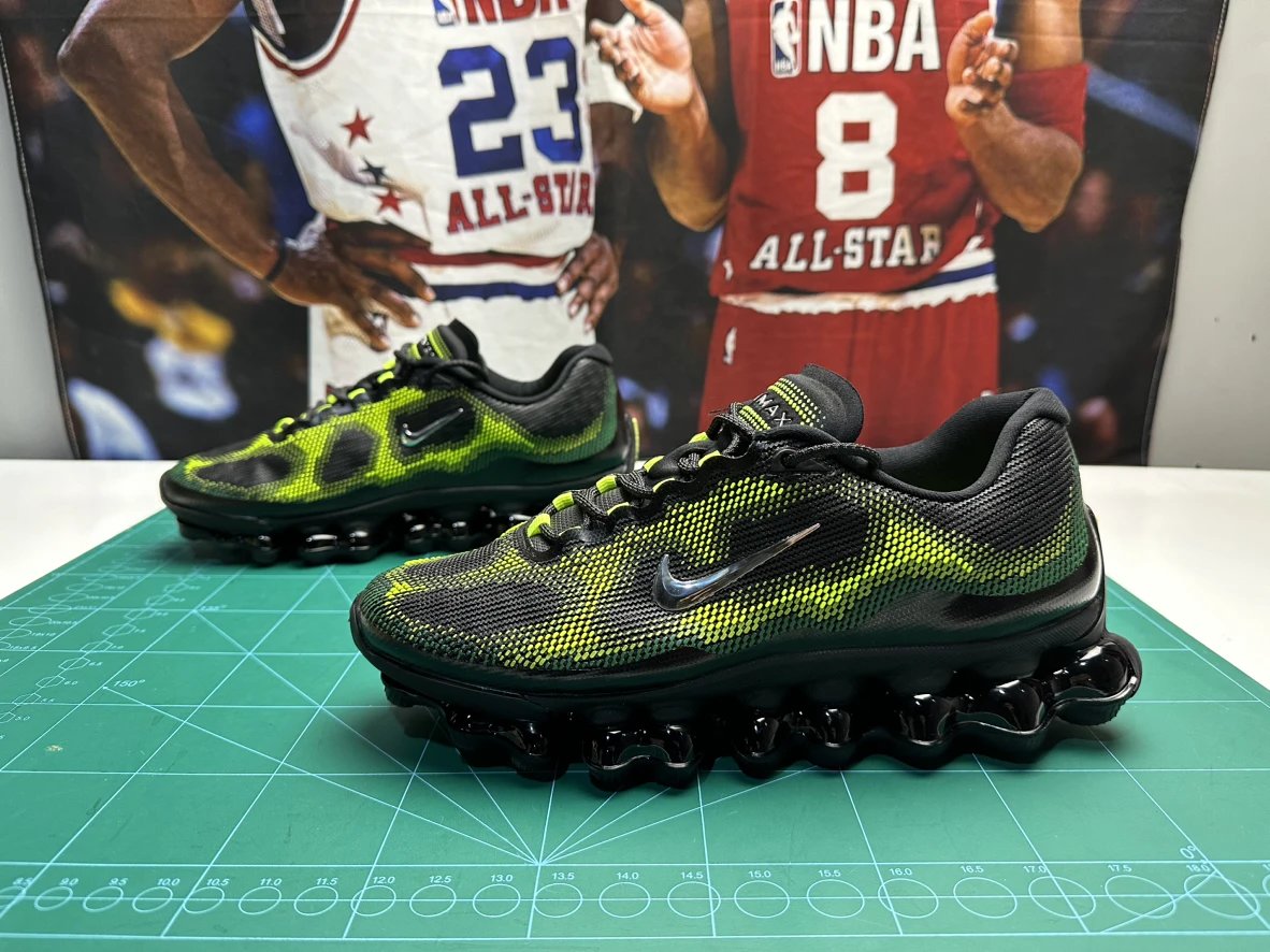 Air Liquid Max black and green gradient large air cushion EVA high elastic insole 2026 popular running shoes maximum size 47.5-US13!!!
