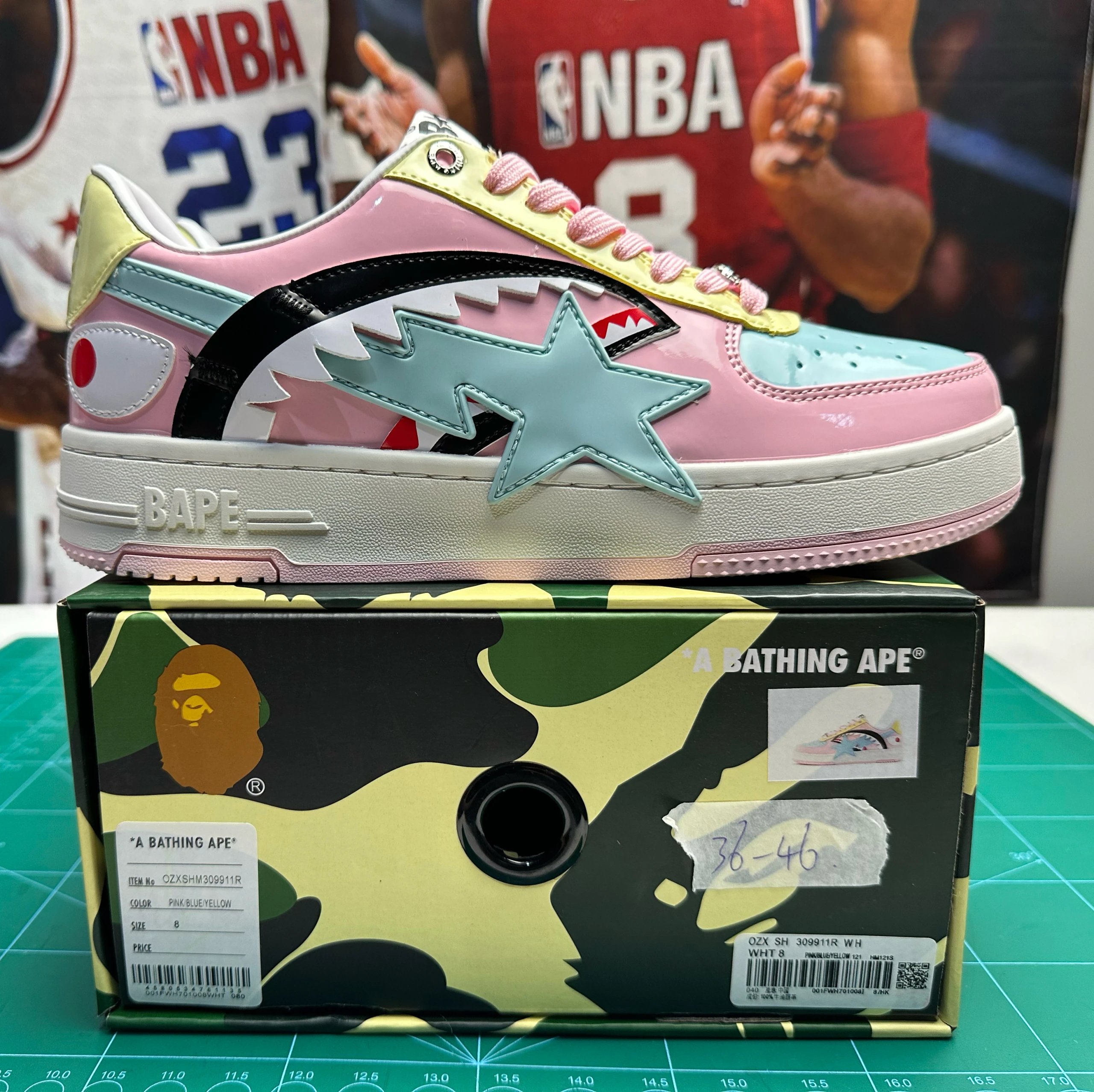 BAPE STA Color blocked Star Logo Shark Tooth Pattern Colorful