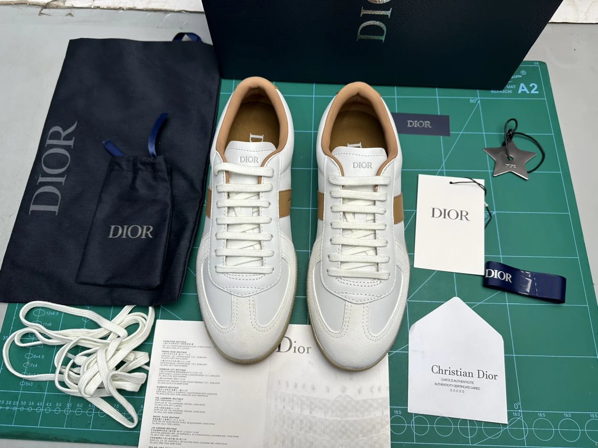 Dongguan DIOR top batch Dior B01 cow leather suede round toe lace-up low-cut sneakers!