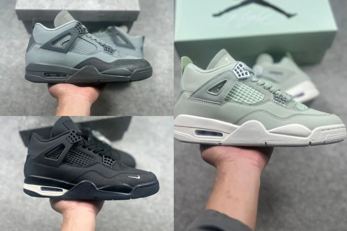 BG Edition Air Jordan 4 “Seafoam” Retro Basketball Shoes with Silicone Insole
