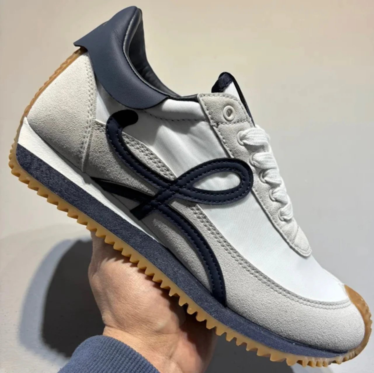 Loewe Sneakers Ballet Runner 2.0 — White, blue, and gray
