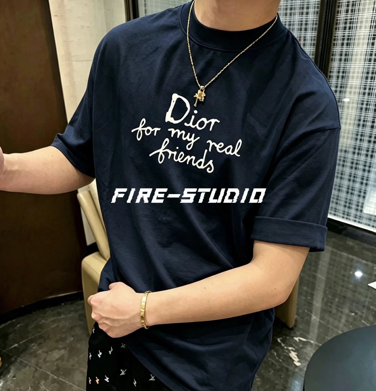 [Ceiling] CD 25SS new AND HYLTON NEL co-sign letter logo bamboo cotton round neck short sleeve T-shirt men and women alike Feel free to compare