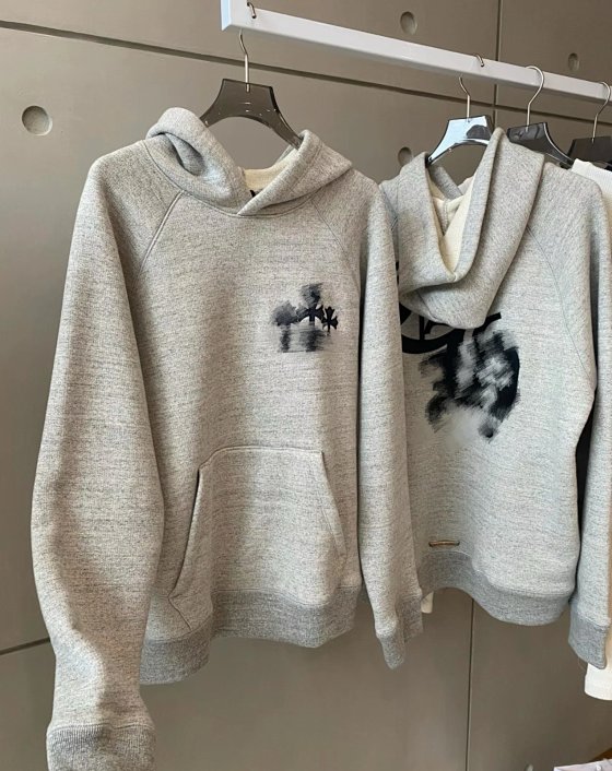 In production - Self made overweight floral yarn hoodie set