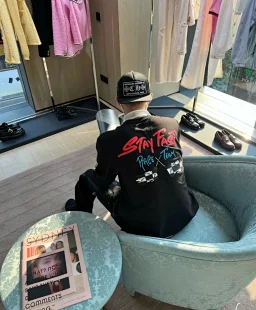 thumbnail for Carl spot autonomous mat*y checkerboard racing long sleeve