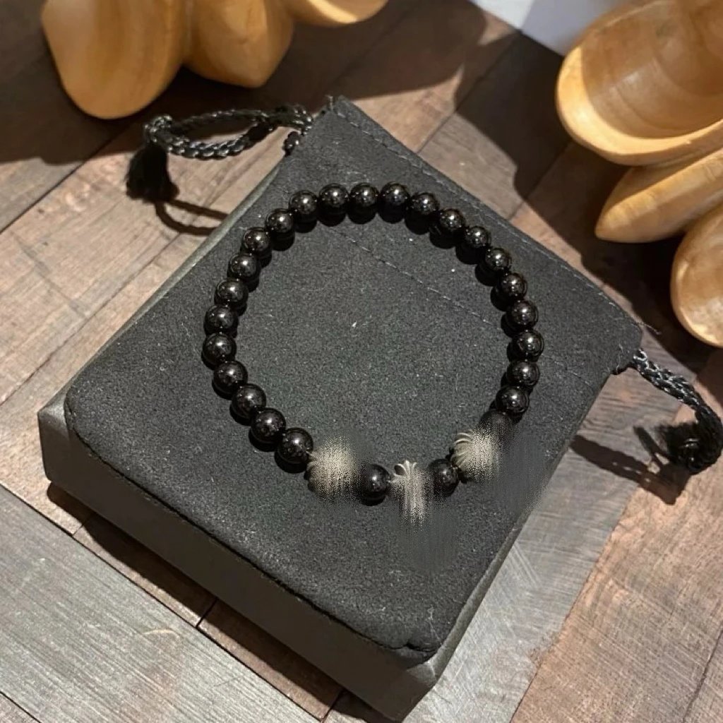 Chrome Heart Bead Bracelet
