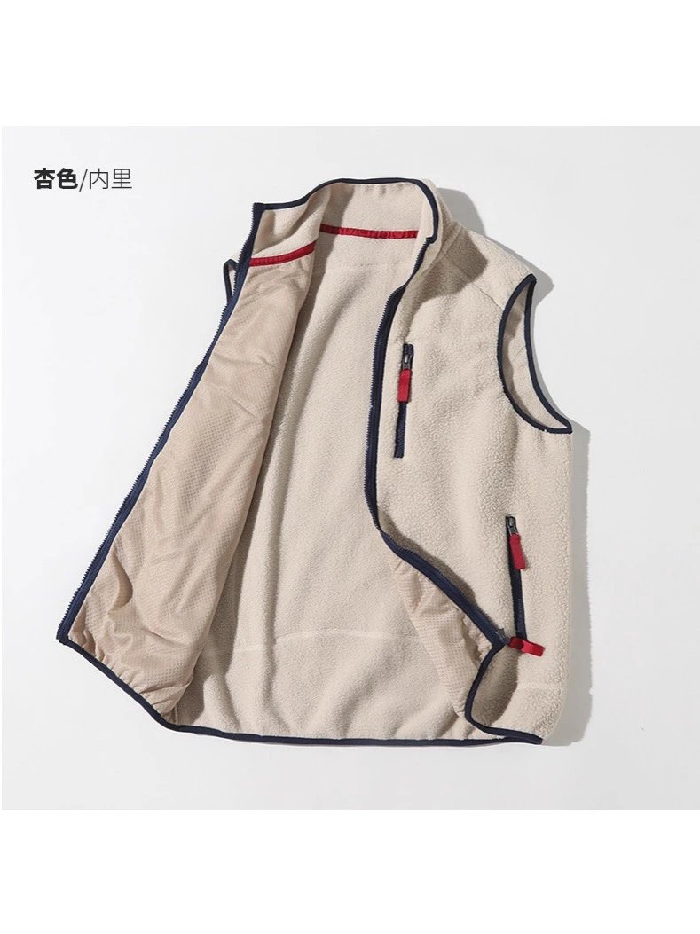 高品质Pa拉链保暖抓绒羊羔毛马甲 11