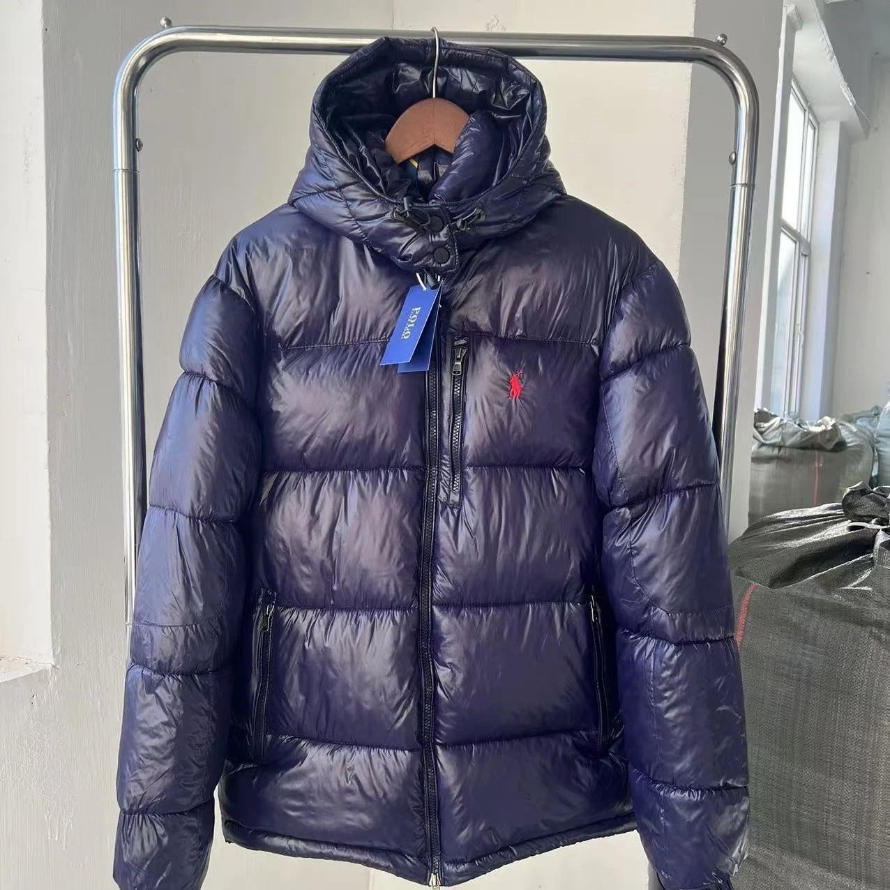 男士高档新款加厚连帽防风防寒保暖运动羽绒服 5