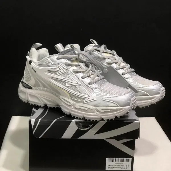 Off-White x New Balance 9060 Burgundy Arrow Sneakers - 4