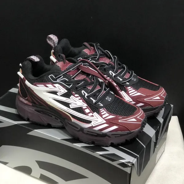 Off-White x New Balance 9060 Burgundy Arrow Sneakers - 1