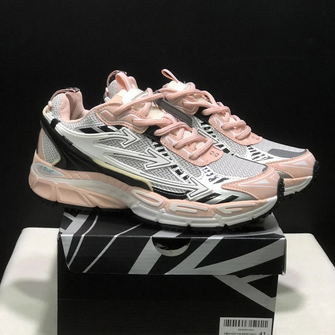 Off-White x New Balance 9060 Burgundy Arrow Sneakers - 6