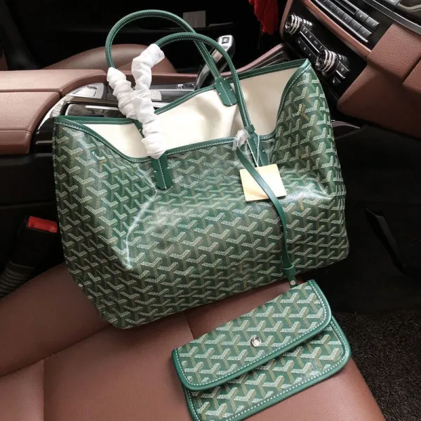 Goyard Saint Louis Tote in Gray Goyardine Canvas Handbag - 9
