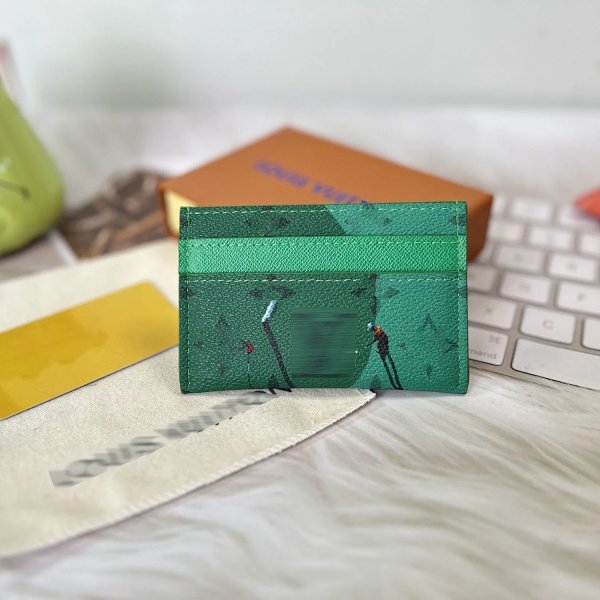Louis Vuitton Golf Print Epi Leather Card Holder Green product listing in Litbuy spreadsheet finds