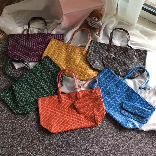 Goyard Saint Louis Tote in Gray Goyardine Canvas Handbag - 14