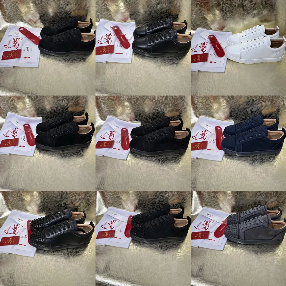 Red soled collection of casual shoes