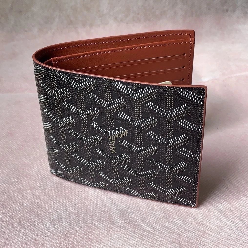 Goyard Saint Louis Bi-Fold Wallet Black and Tan Short Wallet