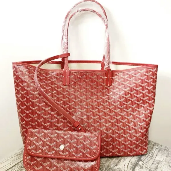 Goyard Saint Louis Tote in Coral Red with Goyardine Canvas - 1